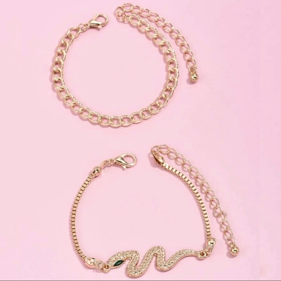 3/$30 ๐ 2pc Chain Snake Bracelet Set - Picture 4 of 4